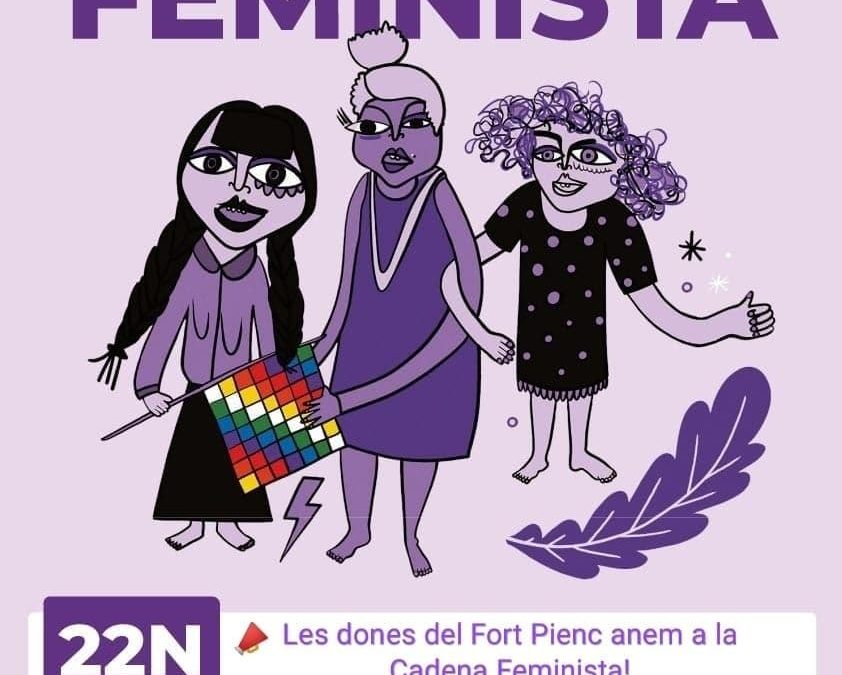 Les dones de Fort Pienc cap a la Cadena Feminista