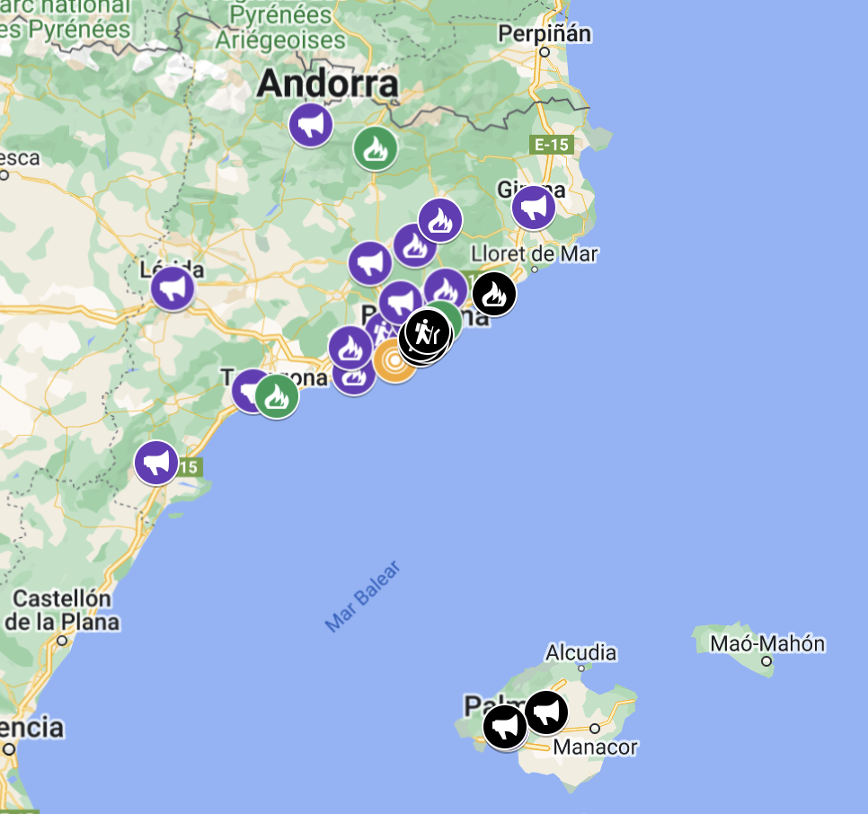 Mapa accions 25 de novembre 2024